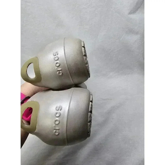 Crocs Silver Women's Kadee Slingback Flats Ballerina Slip on Shoes Sz 9 Women's - Picture 4 of 10